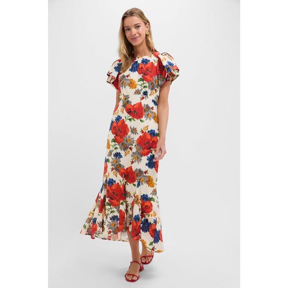 TUCKERNUCK Crimson Poppy Cotton Linen Elodie Dress Size 4 NWT - Picture 5 of 8